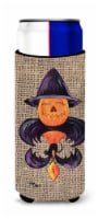Halloween Pumpkin Bat Fleur de lis Ultra Hugger for slim cans