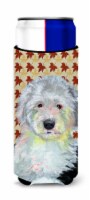 Old English Sheepdog Fall Leaves Portrait Ultra Hugger for slim cans