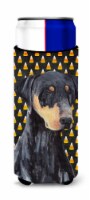 Doberman Natural Ears Candy Corn Halloween Portrait Ultra Hugger for slim cans