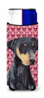 Doberman Hearts Love and Valentine's Day Portrait Ultra Hugger for slim cans