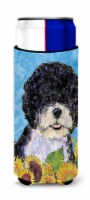 Portuguese Water Dog in Summer Flowers Ultra Hugger for slim cans
