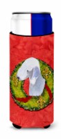 Bedlington Terrier Cristmas Wreath Ultra Hugger for slim cans