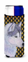 Siberian Husky Candy Corn Halloween Portrait Ultra Hugger for slim cans
