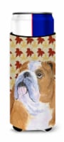 Bulldog English Fall Leaves Portrait Ultra Hugger for slim cans