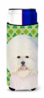 Bichon Frise St. Patrick's Day Shamrock Portrait Ultra Hugger for slim cans