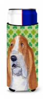 Basset Hound St. Patrick's Day Shamrock Portrait Ultra Hugger for slim cans
