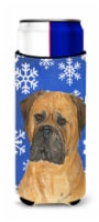 Bullmastiff Winter Snowflakes Holiday Ultra Hugger for slim cans