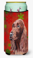 Carolines Treasures  SC9580TBC Irish Setter Red Snowflakes Holiday Tall Boy Hugg