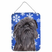 Brussels Griffon Winter Snowflakes Wall or Door Hanging Prints