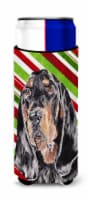 Black and Tan Coonhound Candy Cane Christmas Ultra Hugger for slim cans