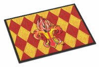 Carolines Treasures 8499MAT Peppers Fleur de lis Doormat 18x27