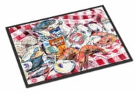 Blue Runner Gumbo Receipe Door Mat, Indoor Rug or Outdoor Welcome Mat 18x27 Door