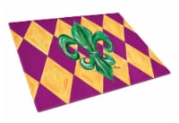 Mardi Gras Fleur de lis Purple Green and Gold Glass Cutting Board Large