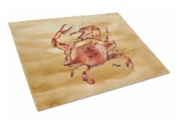 Carolines Treasures 8154LCB Cooked Crab Sandy Beach Glass Cutting Board Large