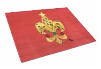 Christmas Fleur de lis Tree with lights Glass Cutting Board Large