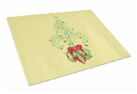 Carolines Treasures  8501LCB Christmas Tree Fleur de lis Glass Cutting Board Lar