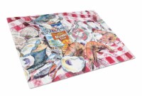 Carolines Treasures  8894LCB Blue Runner Gumbo Receipe Glass Cutting Board Large