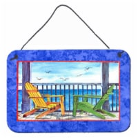 Carolines Treasures  8767DS812 Adirondack Chairs Blue Wall or Door Hanging Print
