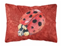 Carolines Treasures 8870PW1216 Lady Bug on Deep Red Canvas Fabric Decorative Pi