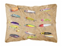 Carolines Treasures  8796PW1216 Fishing Lures Canvas Fabric Decorative Pillow