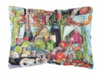 Wine Crab Shrimp and Oysters Canvas Fabric Decorative Pillow