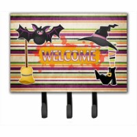 Carolines Treasures SB3010TH68 6 x 9 In. Witch Costume and Broom on Stripes Halloween Leash o