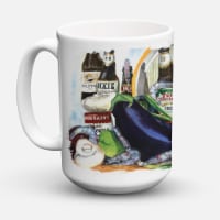 Carolines Treasures 1007CM15 Eggplant and New Orleans Beers Coffee Mug 15 oz