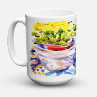 Carolines Treasures  6037CM15 Apples, Plums and Grapes with Flowers Coffee Mug 1