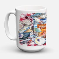 Carolines Treasures 8894CM15 Blue Runner Gumbo Receipe Coffee Mug 15 oz