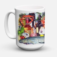 Carolines Treasures  8916CM15 Wine and Speckled Trout Coffee Mug 15 oz