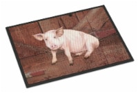 Carolines Treasures SB3072JMAT Pig at the barn door Doormat 24x36