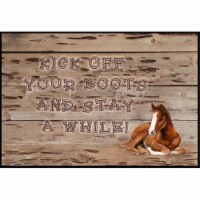 Carolines Treasures SB3064MAT Kick off your boots and stay a while Doormat 18x2