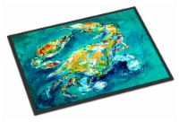 Carolines Treasures  MW1162JMAT By Chance Crab in Aqua blue Indoor or Outdoor Ma
