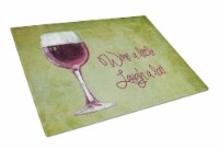 Carolines Treasures  SB3067LCB Wine a little laugh a lot Glass Cutting Board Lar