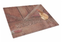 Carolines Treasures  SB3075LCB Welcome Chicken Glass Cutting Board Large