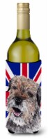 Border Terrier with English Union Jack British Flag Wine Bottle Hugger
