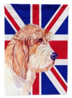 Petit Basset Griffon Vendeen PBGV with English Union Jack British Flag Flag Canv