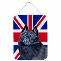 Schipperke with English Union Jack British Flag Wall or Door Hanging Prints