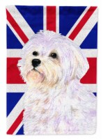 Carolines Treasures SS4923GF Maltese with English Union Jack British Flag Garde