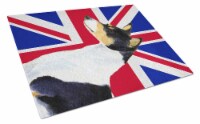 Basenji with English Union Jack British Flag Glass Cutting Board Large