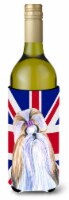 Shih Tzu with English Union Jack British Flag Wine Bottle Hugger