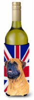 Bullmastiff with English Union Jack British Flag Wine Bottle Hugger