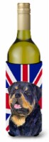 Rottweiler with English Union Jack British Flag Wine Bottle Hugger