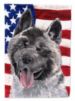Carolines Treasures SC9487CHF Akita USA Patriotic American Flag House Flag