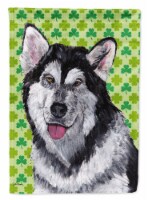 Alaskan Malamute St. Patrick's Day Shamrock Flag Canvas House Size