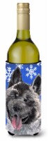 Carolines Treasures  SC9481LITERK Akita Winter Snowflakes Holiday Wine Bottle Hu
