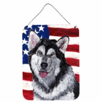 Alaskan Malamute USA Patriotic American Flag Wall or Door Hanging Prints