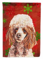 Carolines Treasures SC9747CHF Red Miniature Poodle Red Snowflakes Holiday House