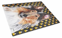 Carolines Treasures SC9646LCB Collie Candy Corn Halloween Glass Cutting Board L