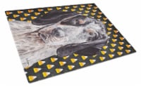 Blue Tick Coonhound Candy Corn Halloween Glass Cutting Board Large